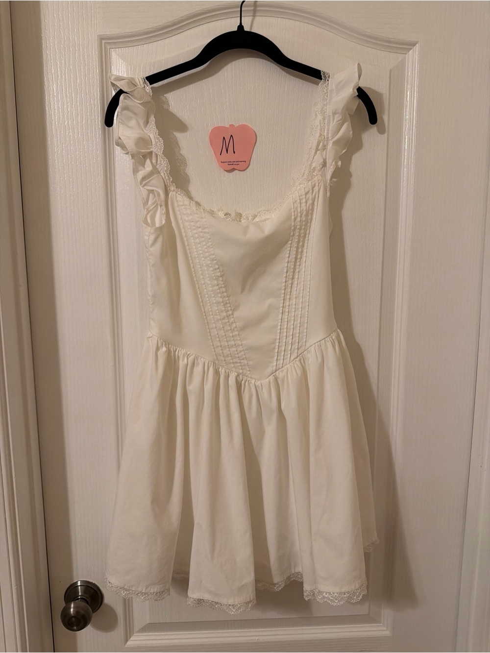 Girls Cream Ruffle Strap Dress
